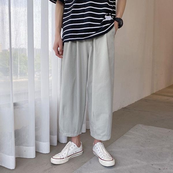 men's pants spring ankle-length pantsautumn japanese casual korean loose solid color straight wide-leg streetwear, Black
men's pants spring ankle-length pantsautumn japanese casual korean loose solid color straight wide-leg streetwear, Black