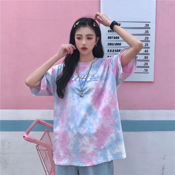 women's t-shirt japanese cool style tie dyed fashion short sleeve woman tshirts 2021 women clothing, White
women's t-shirt japanese cool style tie dyed fashion short sleeve woman tshirts 2021 women clothing, White