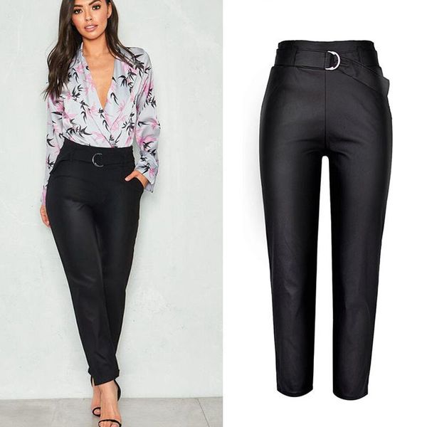 women's pants & capris women high waist pu leather paper bag belt faux pencil trousers stretch elegant office wear plus size, Black;white
women's pants & capris women high waist pu leather paper bag belt faux pencil trousers stretch elegant office wear plus size, Black;white