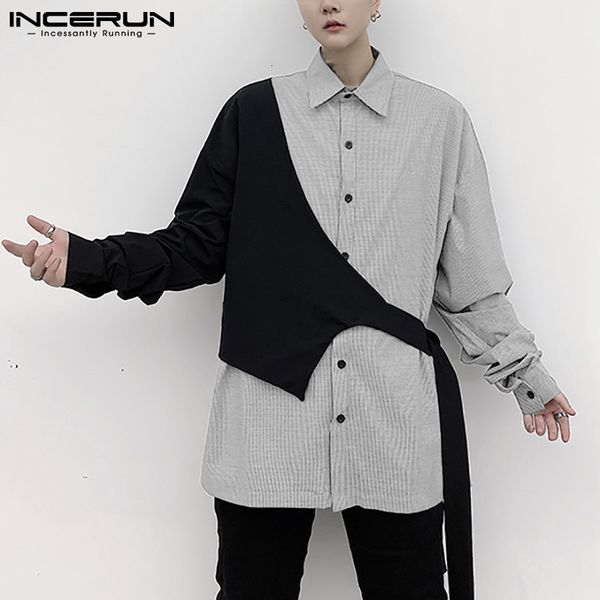 new men irregular shirt striped patchwork lapel personality fashion casual shirts streetwear long sleeve 2021 button camisas incerun 1i1c, White
new men irregular shirt striped patchwork lapel personality fashion casual shirts streetwear long sleeve 2021 button camisas incerun 1i1c, White