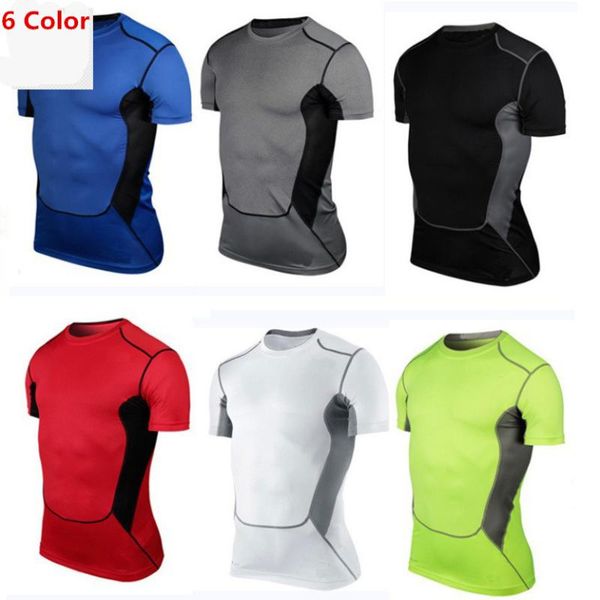 sportswear running t shirts men's sports short sleeve gym compression fitness jogger training pro top, Black;blue
sportswear running t shirts men's sports short sleeve gym compression fitness jogger training pro top, Black;blue