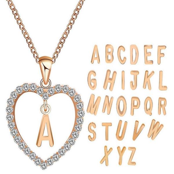 pendant necklaces romantic gold color cubic zirconia love heart crystal necklace charms women 26 letters jewelry accessory gift, Silver
pendant necklaces romantic gold color cubic zirconia love heart crystal necklace charms women 26 letters jewelry accessory gift, Silver