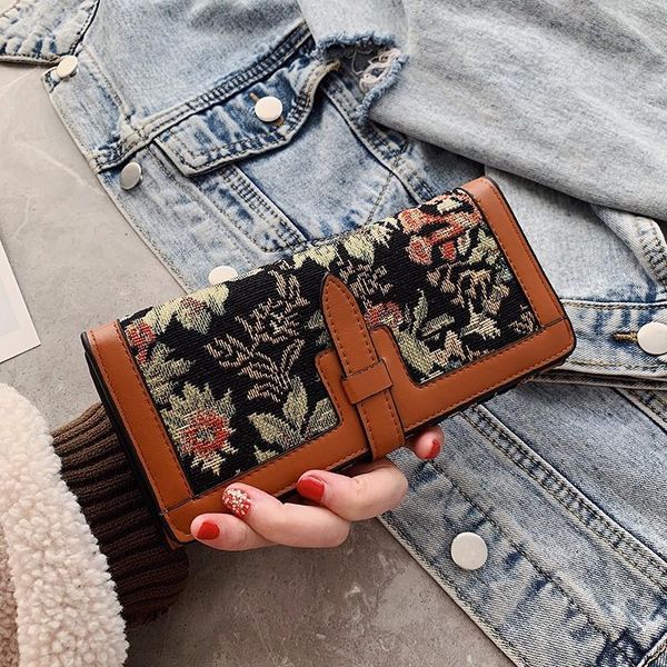 women men luxury classic fashion wallet designer embroidery petals purse pu canvas passport card bags square hasp money bag, Red;black
women men luxury classic fashion wallet designer embroidery petals purse pu canvas passport card bags square hasp money bag, Red;black