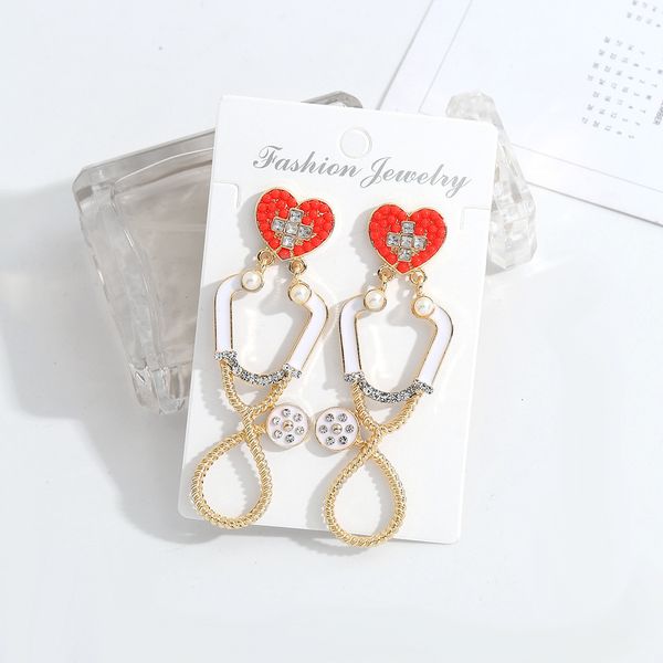 japanese korean style fresh sweet shiny diamond earrings, love stethoscope, lovely temperament, fashionable an, Silver
japanese korean style fresh sweet shiny diamond earrings, love stethoscope, lovely temperament, fashionable an, Silver