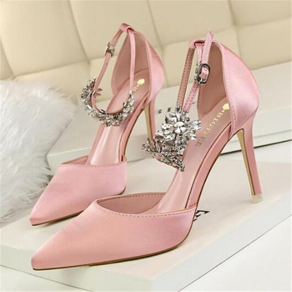 dress shoes 2021 arrival pointed toe crystal ankle wrap office women's fashion solid silk shallow high heels stilettos, Black
dress shoes 2021 arrival pointed toe crystal ankle wrap office women's fashion solid silk shallow high heels stilettos, Black