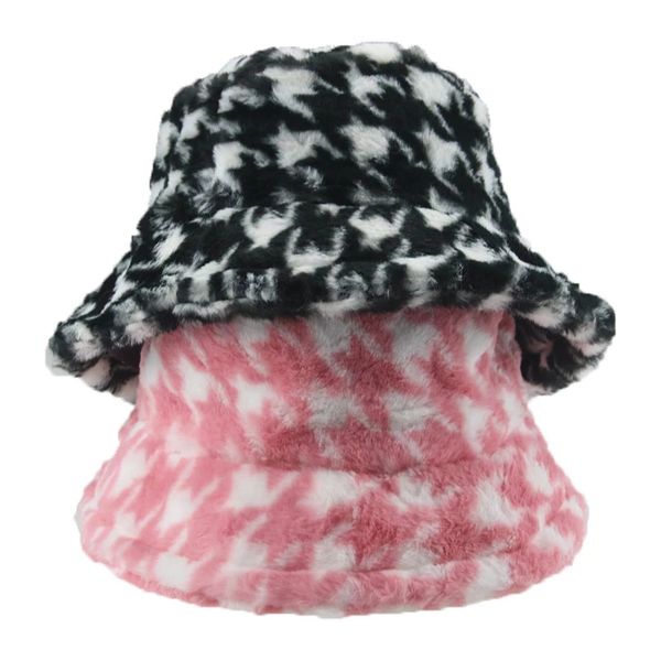 bucket hat winter fur plush keep warm wide brim plaid black white winter hats outdoor keep warm fisher bucket women hat gorras, Blue;gray
bucket hat winter fur plush keep warm wide brim plaid black white winter hats outdoor keep warm fisher bucket women hat gorras, Blue;gray