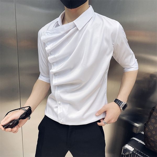 summer unique design shirts men short sleeve slim streetwear shirts black white social party nightclub casual chemise homme 210527, White;black
summer unique design shirts men short sleeve slim streetwear shirts black white social party nightclub casual chemise homme 210527, White;black