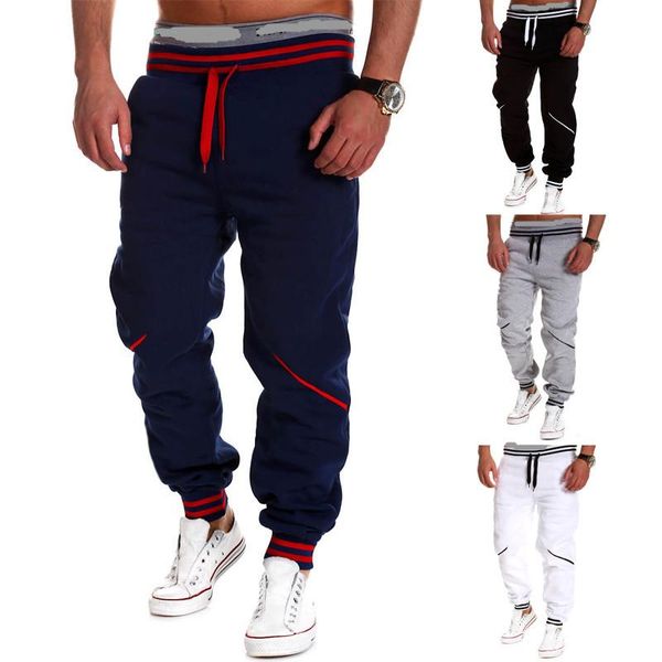 men's pants casual color contrast stitching sports trousers overalls korean streetwear fashions men 2021, Black
men's pants casual color contrast stitching sports trousers overalls korean streetwear fashions men 2021, Black