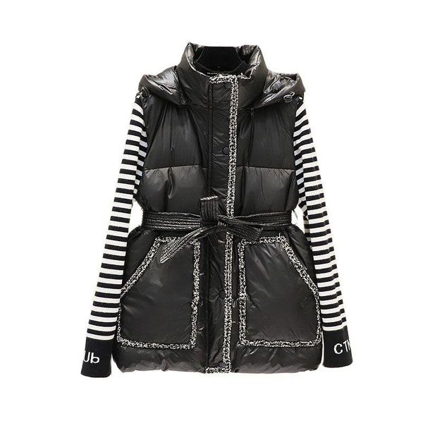 women's vests autumn winter cotton black vest for women 2021 hooded sleeveless cropped jacket warm loose versatile waistcoat, Black;white
women's vests autumn winter cotton black vest for women 2021 hooded sleeveless cropped jacket warm loose versatile waistcoat, Black;white