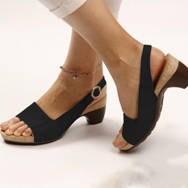 medium heel women sandals peep toe pu leather buckle shoes soft vintage ladies comfortable mother flats solid female high heels, Black
medium heel women sandals peep toe pu leather buckle shoes soft vintage ladies comfortable mother flats solid female high heels, Black