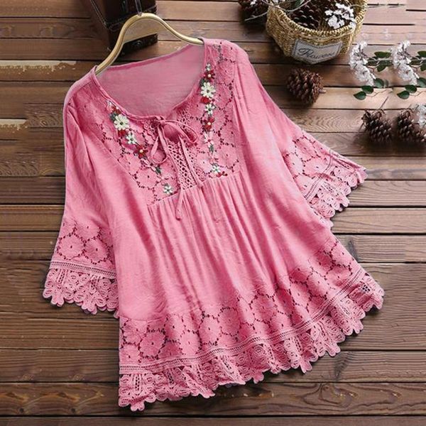 women's blouses & shirts summer boho lace blouse women vintage patchwork bow v-neck floral print three quarter sleeve loose top, White
women's blouses & shirts summer boho lace blouse women vintage patchwork bow v-neck floral print three quarter sleeve loose top, White