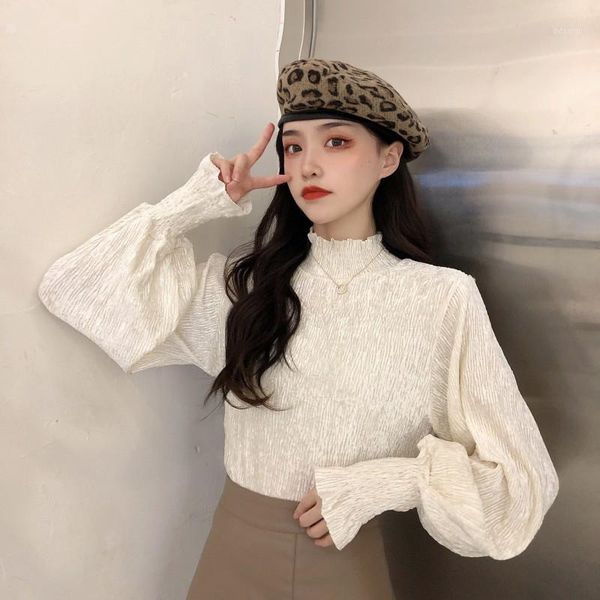 shirt women's autumn and winter underlay 2021 plush long sleeve french retro bubble blouses & shirts, White
shirt women's autumn and winter underlay 2021 plush long sleeve french retro bubble blouses & shirts, White