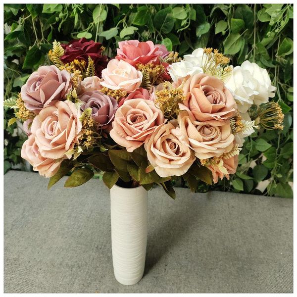 decorative flowers & wreaths artificial silk flower 11 heads crescent rose bouquet wedding hand stick home living room dining table desk dec
decorative flowers & wreaths artificial silk flower 11 heads crescent rose bouquet wedding hand stick home living room dining table desk dec