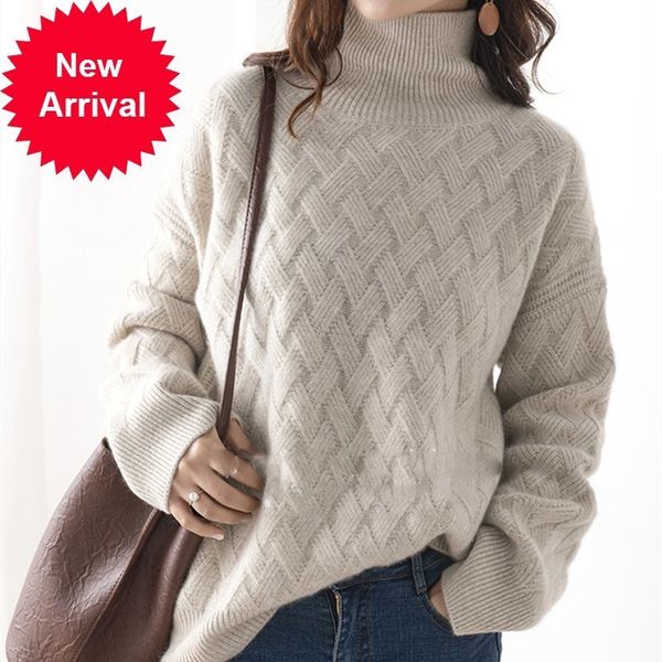 autumn and winter new cashmere women high neck pullover loose large size thick 100% wool mid-length sweater, White;black
autumn and winter new cashmere women high neck pullover loose large size thick 100% wool mid-length sweater, White;black