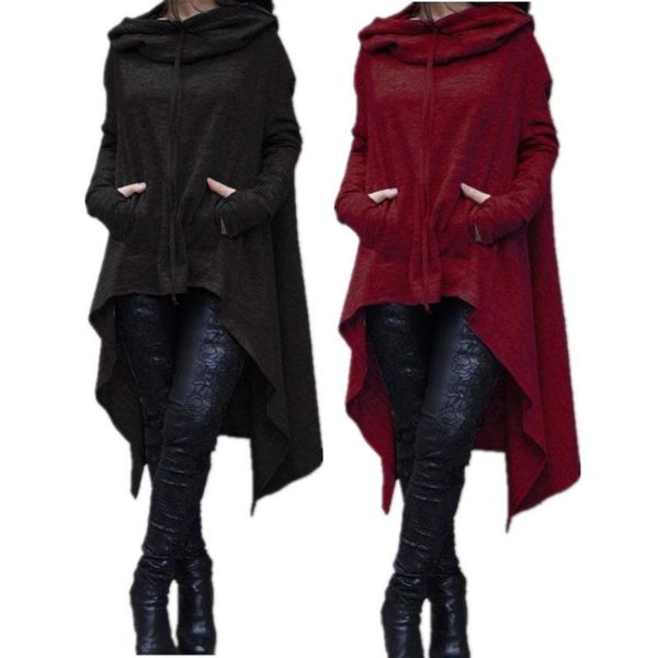 women's t-shirt women hooded casual t shirt gray black loose long sleeve irregular lower hem ladies tshirt clothes plus size 5xl, White
women's t-shirt women hooded casual t shirt gray black loose long sleeve irregular lower hem ladies tshirt clothes plus size 5xl, White