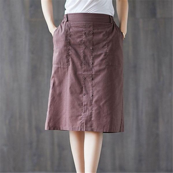 skirts 2021 spring autumn women cotton and linen skirt solid color elastic waist mujer faldas female casual split aq076, Black
skirts 2021 spring autumn women cotton and linen skirt solid color elastic waist mujer faldas female casual split aq076, Black
