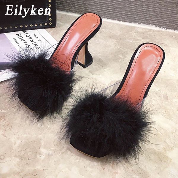 eilyken woman feather transparent high heels fur slippers sandals women peep toe mules lady pumps slides white size 35-41 0227, Black
eilyken woman feather transparent high heels fur slippers sandals women peep toe mules lady pumps slides white size 35-41 0227, Black
