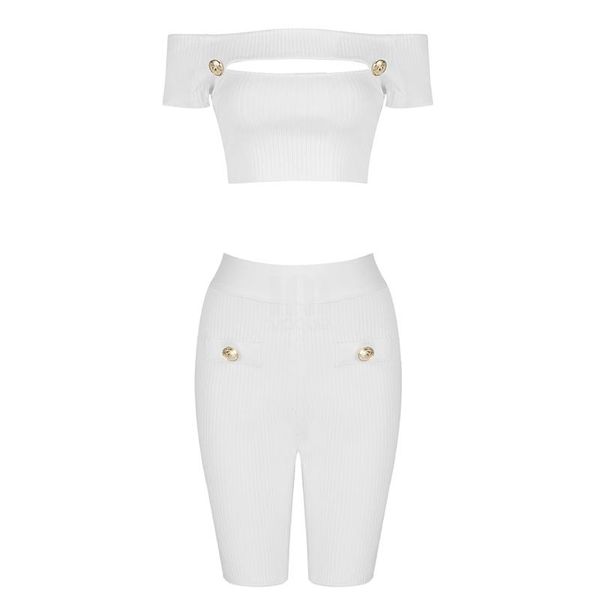 women's tracksuits 2021 ladies summer off shoulder button white two pieces bandage sets fashion celebrity party set, Gray
women's tracksuits 2021 ladies summer off shoulder button white two pieces bandage sets fashion celebrity party set, Gray