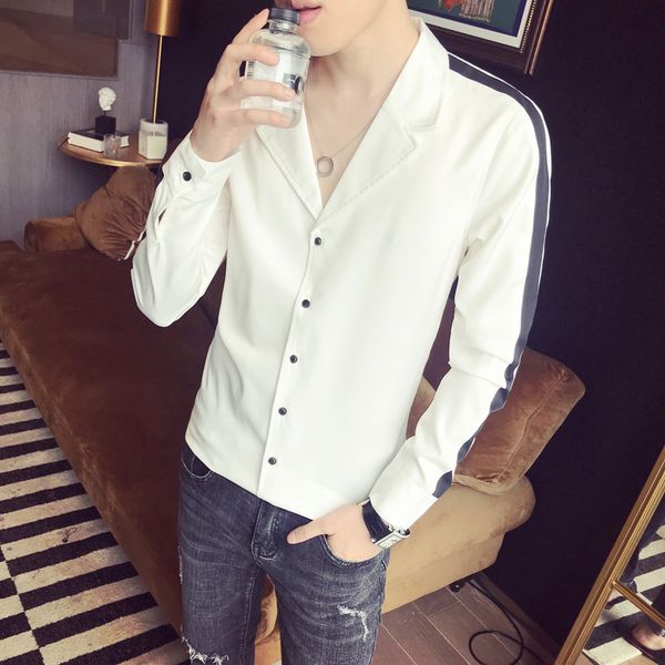 nova new primavera turn down collar manga longa camisas casuais para roupas masculinas simples fino ajuste retalhos cor do baile d sm8l, Black;brown
nova new primavera turn down collar manga longa camisas casuais para roupas masculinas simples fino ajuste retalhos cor do baile d sm8l, Black;brown