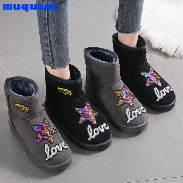 boots snow women's winter plus velvet thick round-toe cotton shoes students casual warm short tube comfort, Black
boots snow women's winter plus velvet thick round-toe cotton shoes students casual warm short tube comfort, Black