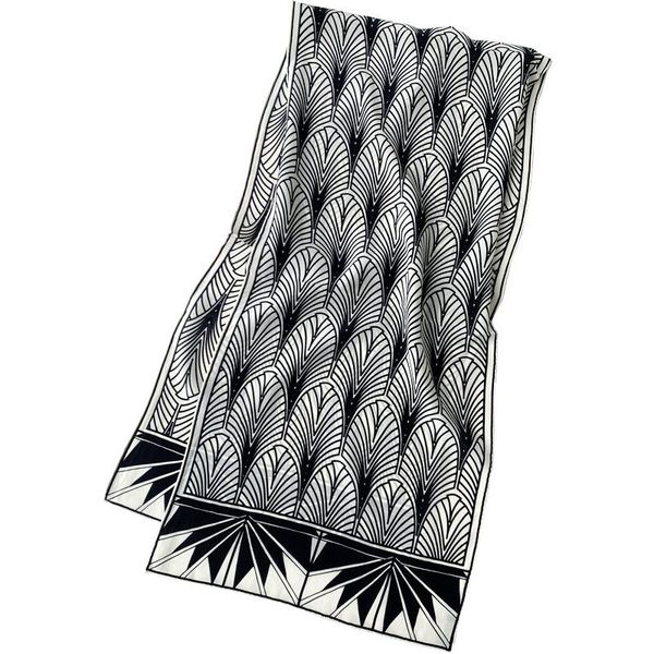 scarves black and white design ribbon neck scarf natural skin accessory high grade lady pure silk crepe de chine long towel kzscj60, Blue;gray
scarves black and white design ribbon neck scarf natural skin accessory high grade lady pure silk crepe de chine long towel kzscj60, Blue;gray