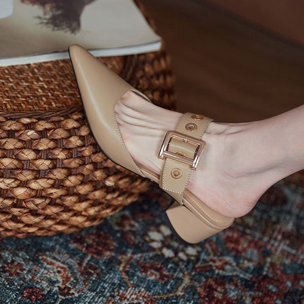 baotou half slippers womens 2021 summer fashion all-match belt buckle pointed high heel retro mule shoes thin heeled slippers, Black
baotou half slippers womens 2021 summer fashion all-match belt buckle pointed high heel retro mule shoes thin heeled slippers, Black