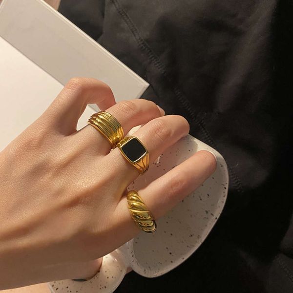 hbp fashion french chic fashionable gold thread multilayer thick set korean simple black oil dripping combination ring, Silver
hbp fashion french chic fashionable gold thread multilayer thick set korean simple black oil dripping combination ring, Silver