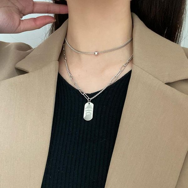 chains alloy necklace retro double hip-hop alphabet pendant web celebrity ins fashion choker personality collarbone chain, Silver
chains alloy necklace retro double hip-hop alphabet pendant web celebrity ins fashion choker personality collarbone chain, Silver