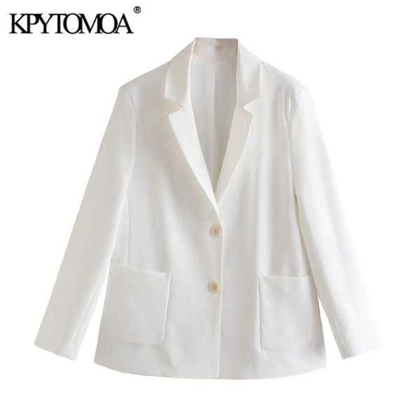 women's suits & blazers kpytomoa women 2021 fashion office wear single breasted blazer coat vintage long sleeve patch pockets female ou, White;black
women's suits & blazers kpytomoa women 2021 fashion office wear single breasted blazer coat vintage long sleeve patch pockets female ou, White;black