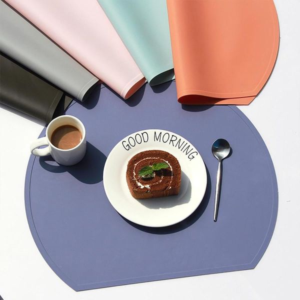 nordic style heat resistant soft silicone placemat restaurant dining table mat 
nordic style heat resistant soft silicone placemat restaurant dining table mat