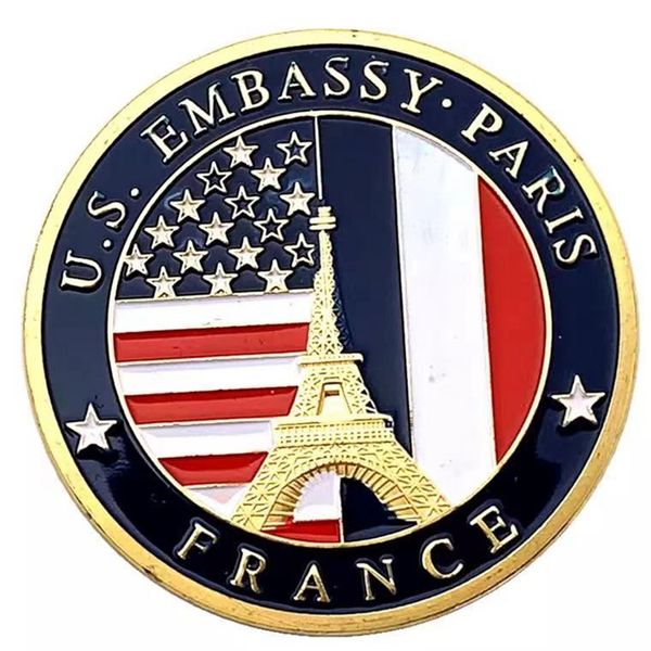 2pcs non magnetic crafts usa department of state embassy paris france tower souvenir challenge gold plated collectible coin
2pcs non magnetic crafts usa department of state embassy paris france tower souvenir challenge gold plated collectible coin