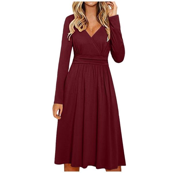 casual dresses fashion womens midi swing dress ladies long sleeve party skater autumn spring vintage solid clothes, Black;gray
casual dresses fashion womens midi swing dress ladies long sleeve party skater autumn spring vintage solid clothes, Black;gray