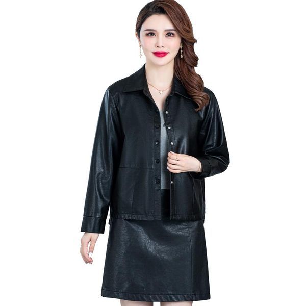 women's leather & faux womens pu jackets ladies soft wash single breasted coat female outerwear women pockets clothing, Black
women's leather & faux womens pu jackets ladies soft wash single breasted coat female outerwear women pockets clothing, Black