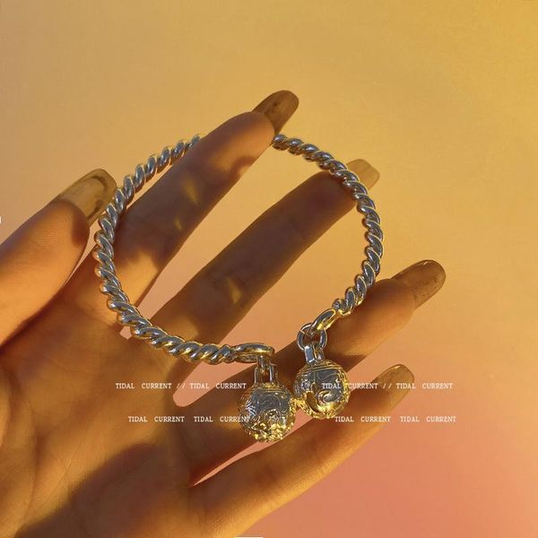 bangle twisted double bell pendants silver plated adjustable opening bracelets bangles net red retro jewelry, Black
bangle twisted double bell pendants silver plated adjustable opening bracelets bangles net red retro jewelry, Black