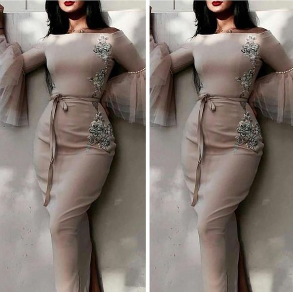 Scoop Long Sleeves Sheath Prom Dresses Lace Appliques Beading Customized Formal Evening Gowns Back Split Vestidos De Soiree, Custom
Scoop Long Sleeves Sheath Prom Dresses Lace Appliques Beading Customized Formal Evening Gowns Back Split Vestidos De Soiree, Custom