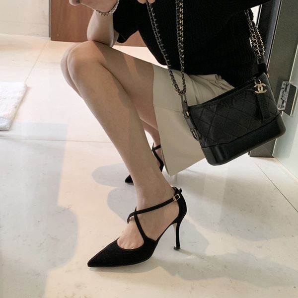 spring see toe pointing high heels, transverse girdle, thin stiletto shoes, hollow female shoes. uzge, Black
spring see toe pointing high heels, transverse girdle, thin stiletto shoes, hollow female shoes. uzge, Black