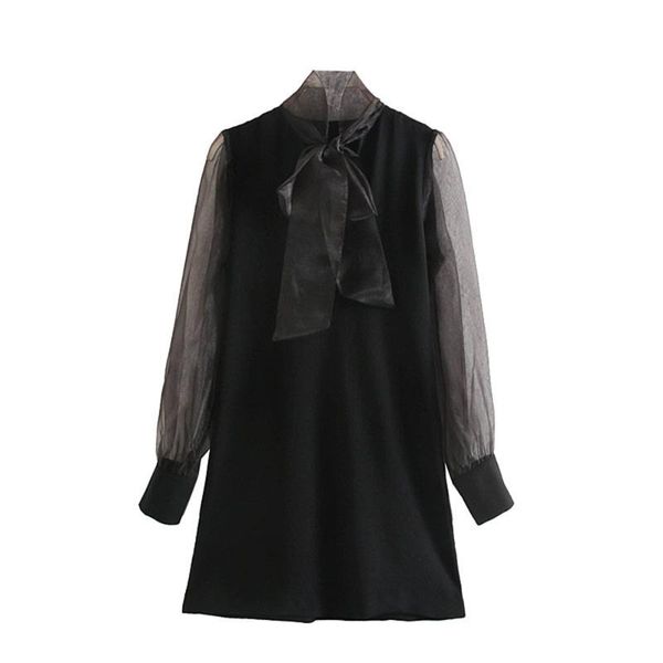 casual dresses 2021 autumn women's stand collar transparent hard yarn splicing long sleeve short dress mini, Black;gray
casual dresses 2021 autumn women's stand collar transparent hard yarn splicing long sleeve short dress mini, Black;gray