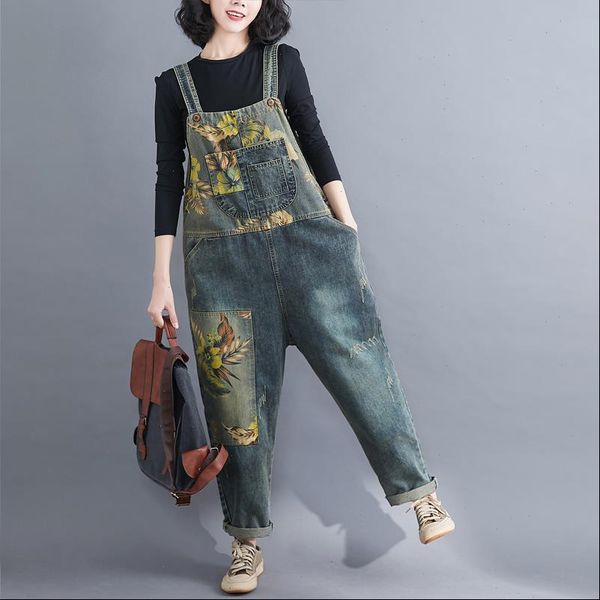 spring womens jumpsuit all match denim long pants loose botanical floral printed pocket romper strap jean overalls women tunic 2021, Black;white
spring womens jumpsuit all match denim long pants loose botanical floral printed pocket romper strap jean overalls women tunic 2021, Black;white