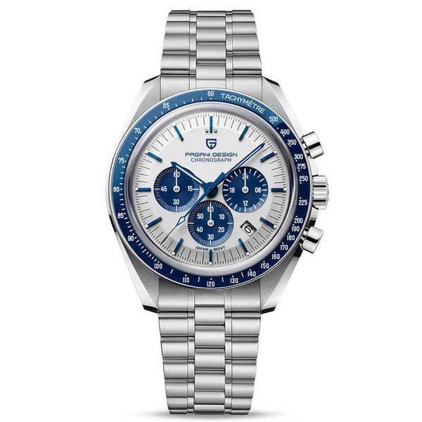 pagani design 2021 new men's watches luxury quartz watch for men automatic date sport chronograph sapphire crystal clock man, Silver
pagani design 2021 new men's watches luxury quartz watch for men automatic date sport chronograph sapphire crystal clock man, Silver
