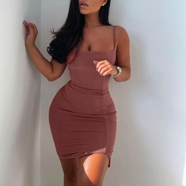casual dresses women 2021 summer solid color pit bar fashion versatile sleeveless sling slim dress, Black;gray
casual dresses women 2021 summer solid color pit bar fashion versatile sleeveless sling slim dress, Black;gray