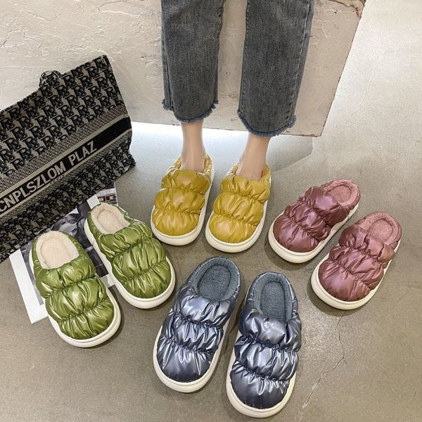 thick bottom warm down plush slippers for women to wear out the korean version of heels baotou cotton in autumn and winter, Black
thick bottom warm down plush slippers for women to wear out the korean version of heels baotou cotton in autumn and winter, Black