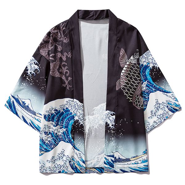 wave new fashion print 2021 hip hop men style front open coats summer loose japanese kimono jacket gzep, Black;brown
wave new fashion print 2021 hip hop men style front open coats summer loose japanese kimono jacket gzep, Black;brown