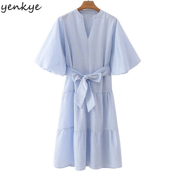 2021 new fashion women v neck sleeve striped female with belt a-line midi streetwear summer plus size vestido co5m, Black;gray
2021 new fashion women v neck sleeve striped female with belt a-line midi streetwear summer plus size vestido co5m, Black;gray