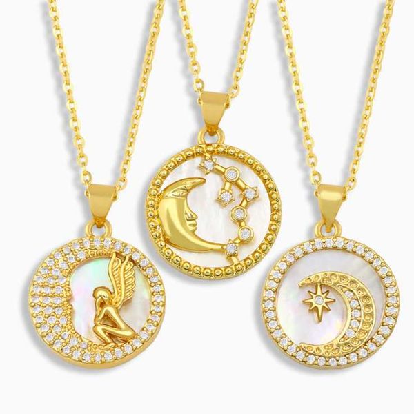 mujer unique moon shell necklaces for women girls angel chain necklace gold color collier femme couple gift pendant jewelry cz, Silver
mujer unique moon shell necklaces for women girls angel chain necklace gold color collier femme couple gift pendant jewelry cz, Silver