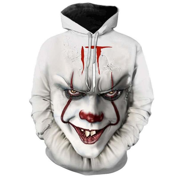 men's hoodies & sweatshirts horror movie it chapter 2 3d print hooded sweatshirt fashion streetwear loose clown pattern hoodie, Black
men's hoodies & sweatshirts horror movie it chapter 2 3d print hooded sweatshirt fashion streetwear loose clown pattern hoodie, Black