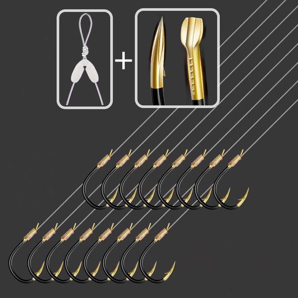 8 pairs carbon steel luminous fishing hooks double barbed hook with nylon line carp fishing anzol accessories
8 pairs carbon steel luminous fishing hooks double barbed hook with nylon line carp fishing anzol accessories