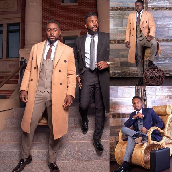 men's wool & blends woolen coat winter solid double-breasted custom made long jacket casual daily handsome warm overcoat, Black
men's wool & blends woolen coat winter solid double-breasted custom made long jacket casual daily handsome warm overcoat, Black