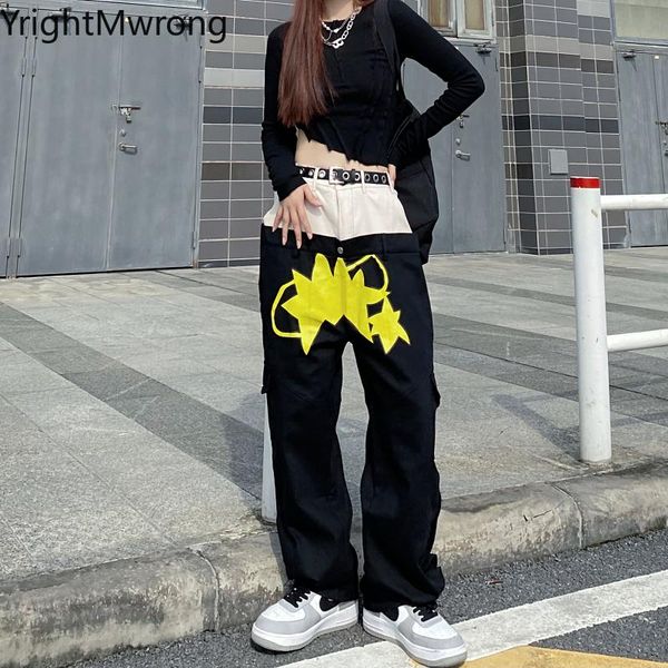 women's pants & capris patchwork colorblock fake two piece side button graffiti dark fashion cargo pant harajuku streetwear kpop woman, Black;white
women's pants & capris patchwork colorblock fake two piece side button graffiti dark fashion cargo pant harajuku streetwear kpop woman, Black;white