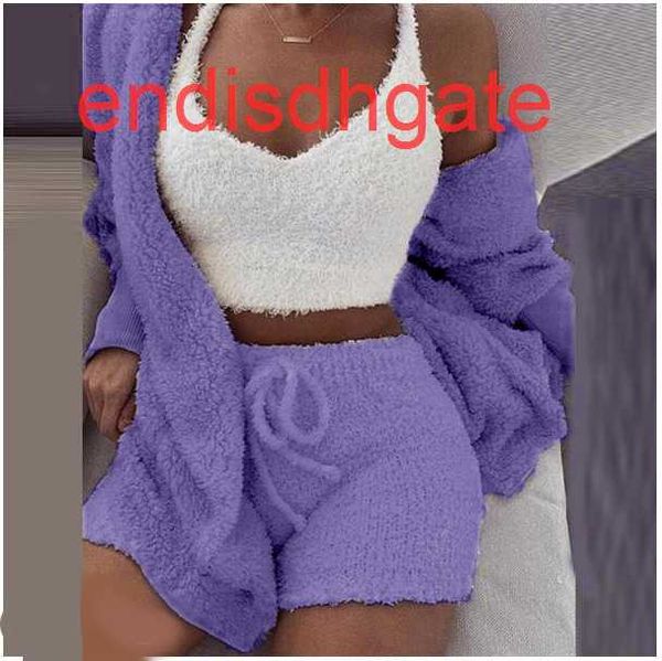 housewear pajamas women's casual 3-piece winter long plush sleeve open navel vest shorts suit, Black;white
housewear pajamas women's casual 3-piece winter long plush sleeve open navel vest shorts suit, Black;white