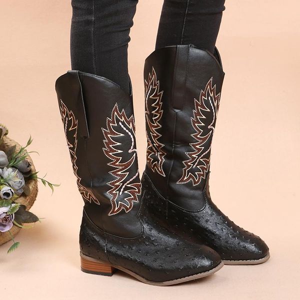 boots 2021 autumn and winter high tube embroidery retro sleeve fashion men's women's wide-head western cowboy, Black
boots 2021 autumn and winter high tube embroidery retro sleeve fashion men's women's wide-head western cowboy, Black